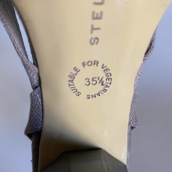 STELLA MCCARTNEY Sandal Open Toe Ankle Strap Suede Canvas Buckle Cone He… - Picture 9 of 11